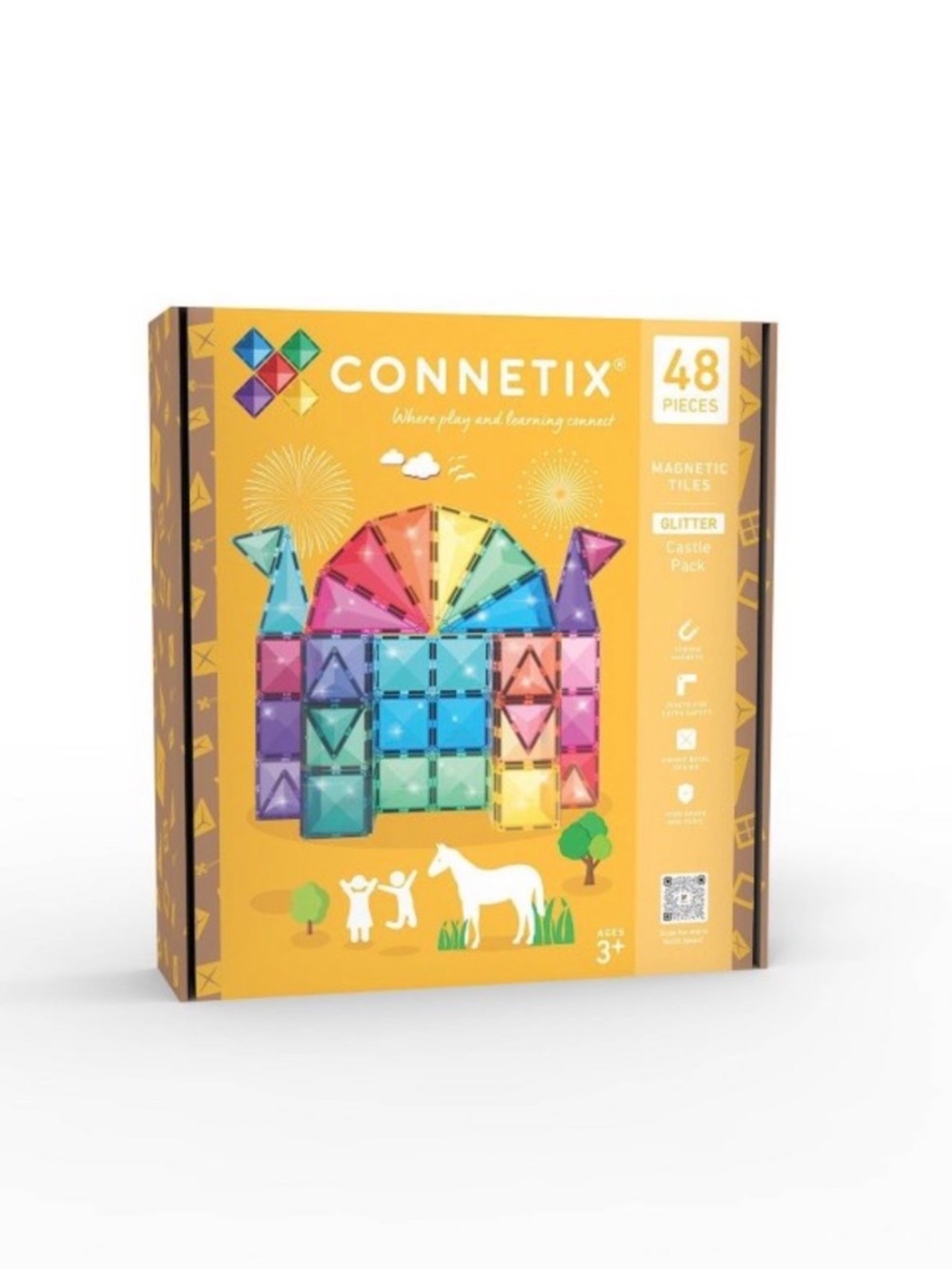 Connetix Glitter Castle Pack 48 pc brand new in box